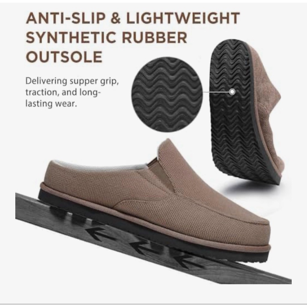 NEW Men's Slippers Arch Support Breathabe House Shoes 9.5 - Picture 2 of 7